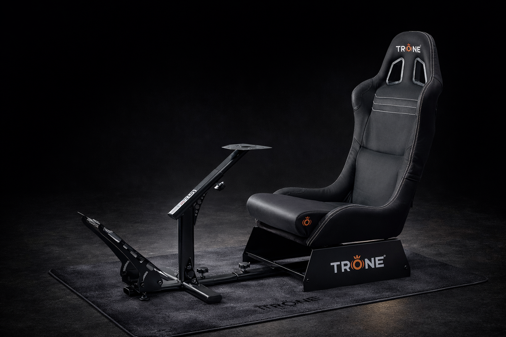 Trone RS1 + SteadyMat Floor Mat Combo- Charcoal Leather