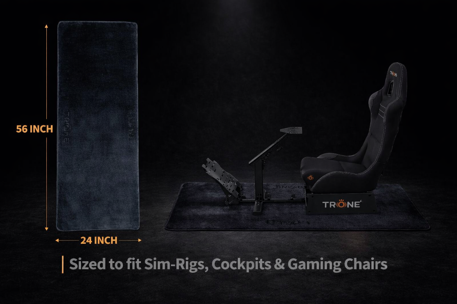 TRONE Rig Floor Protection, High-grip Steady Mat for gaming