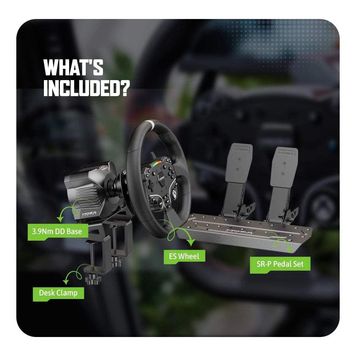 Moza R3 Bundle for PC and Xbox Officially Licensed, ES Steering Wheel