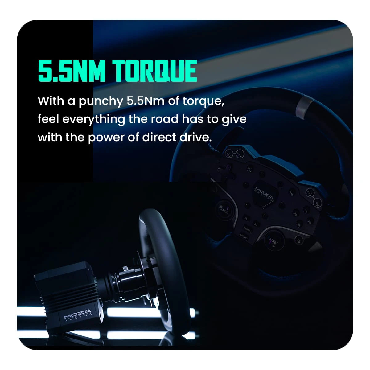 Moza R5 Racing Bundle for PC, R5 Wheelbase, SR-P Lite Pedals, Table Clamp