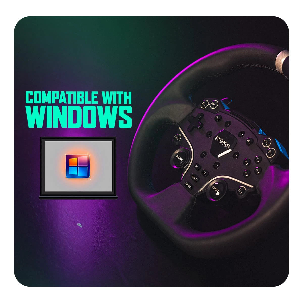 Moza R5 Racing Bundle for PC, R5 Wheelbase, SR-P Lite Pedals, Table Clamp