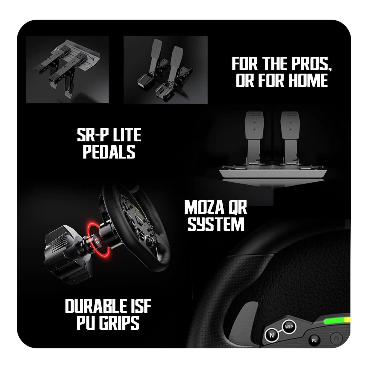 Moza R3 Bundle only for PC, R3 ,Steering Wheel, SR-P Lite Pedals