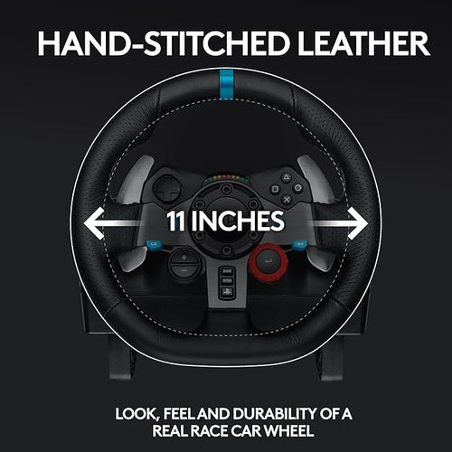 Logitech G29 Driving Force Racing Wheel and Floor Pedals, Steel, Leather Steering Wheel